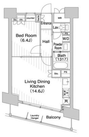 コンフォリア芝浦バウハウスの物件間取画像